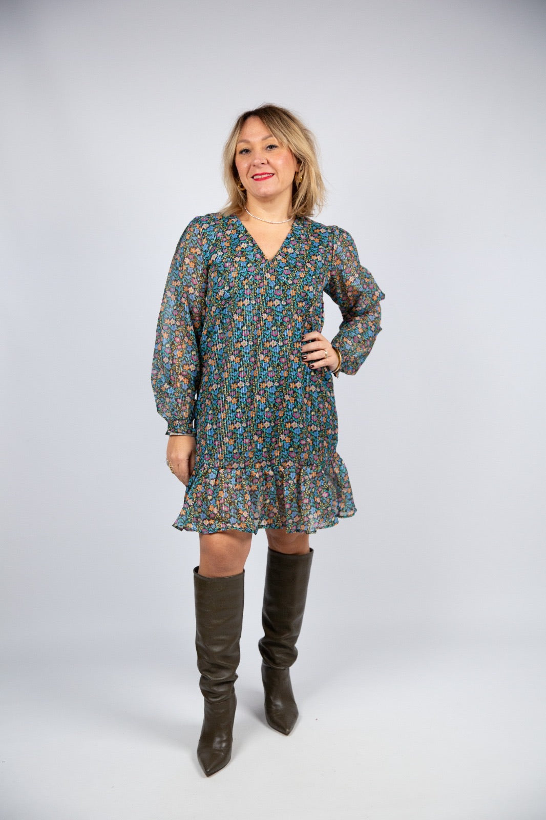 Compania fantastica vestito corto micro fiorellini