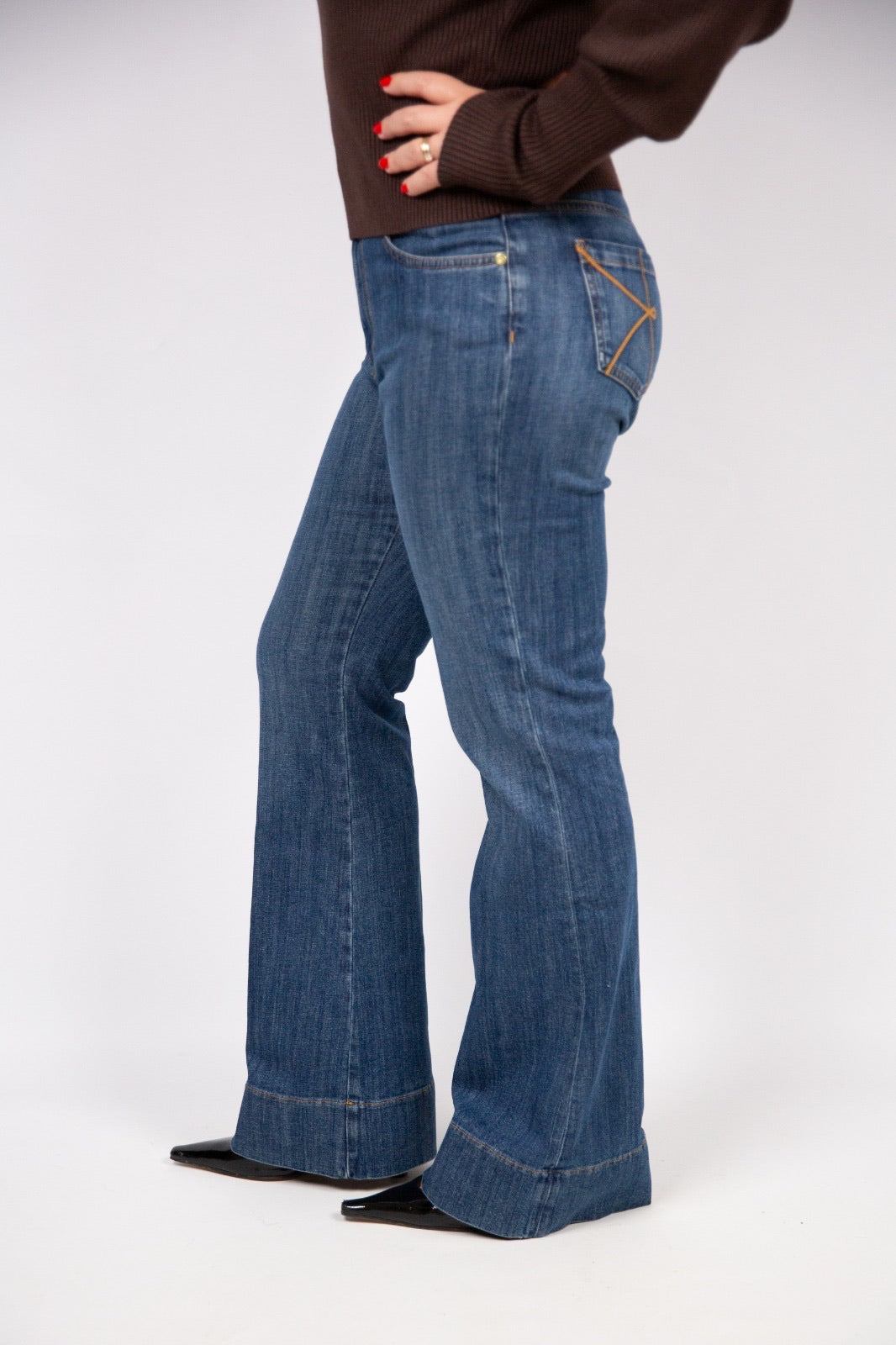 Kaos jeans zampa blu