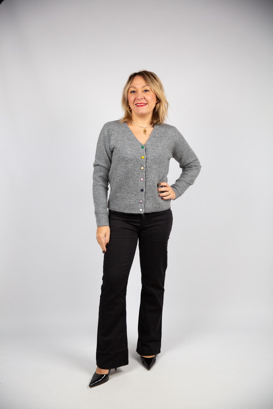 Compania fantastica cardigan con bottoni multicolori