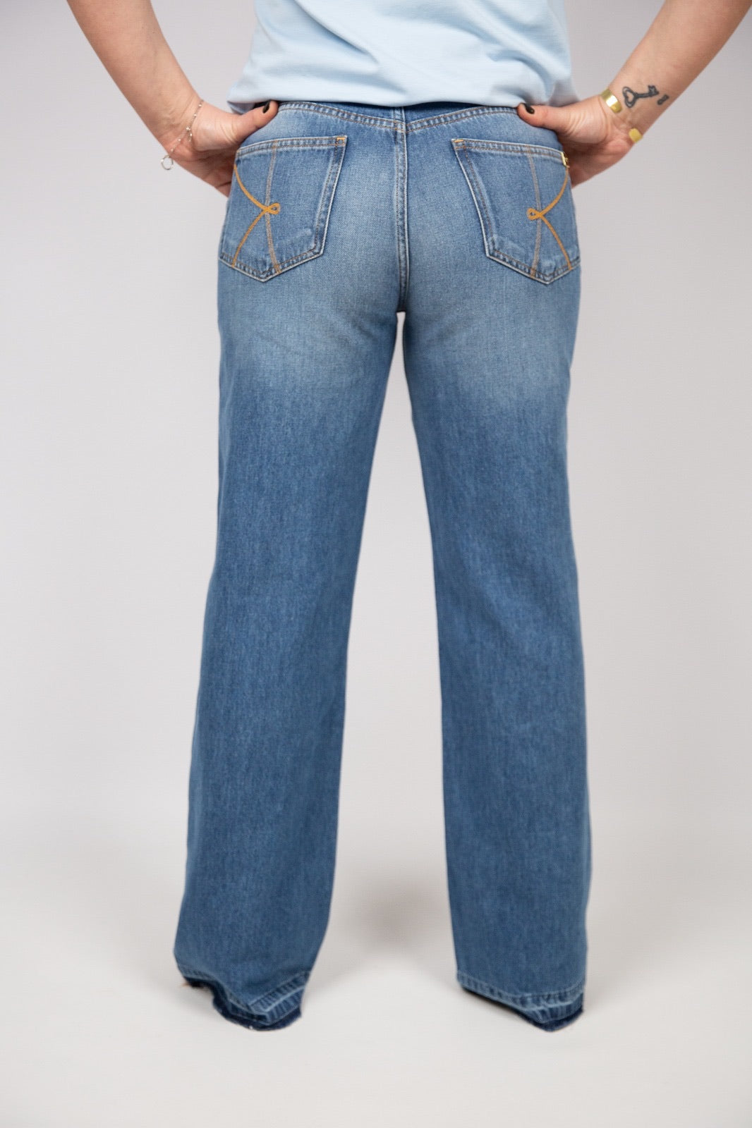 Kaos Jeans wide leg lavaggio medio