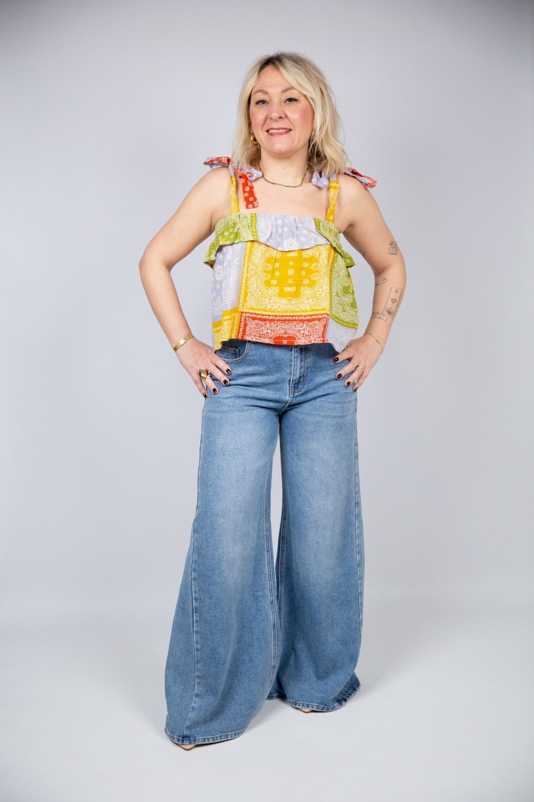 Compania fantastica Top stampa bandana multicolor