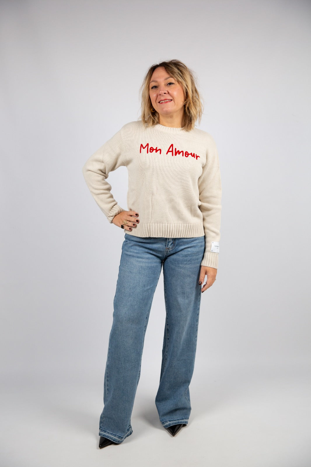Superculture clothing maglia panna Mon amour