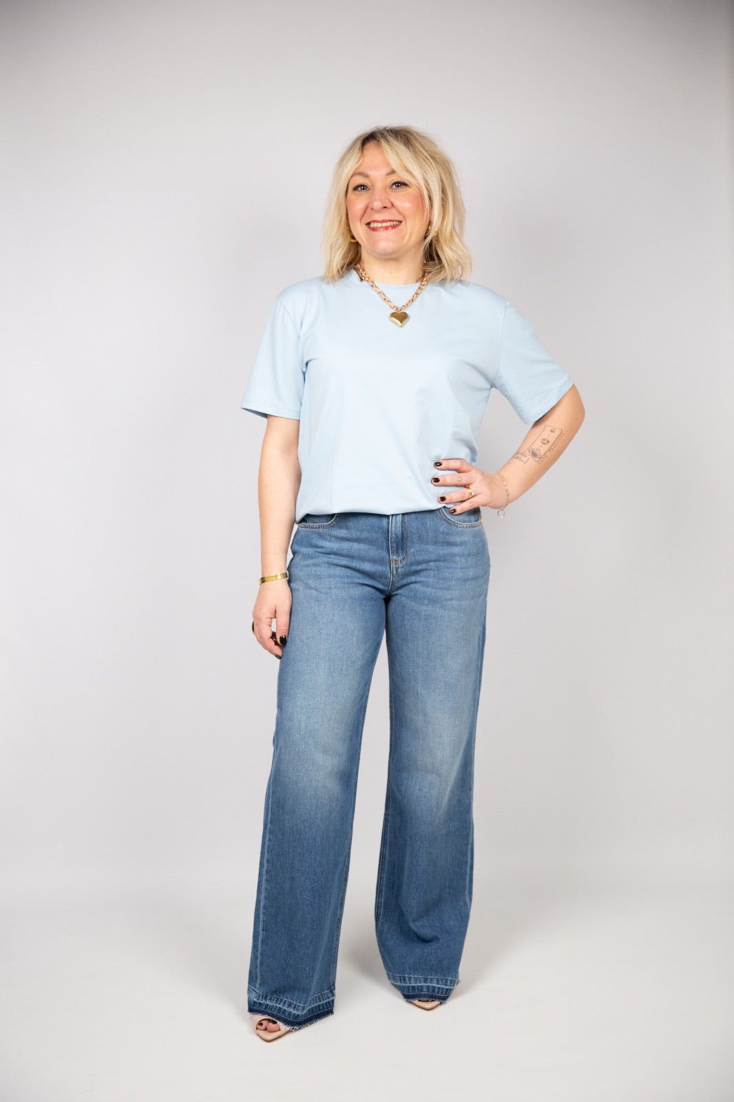 Kaos Jeans wide leg lavaggio medio