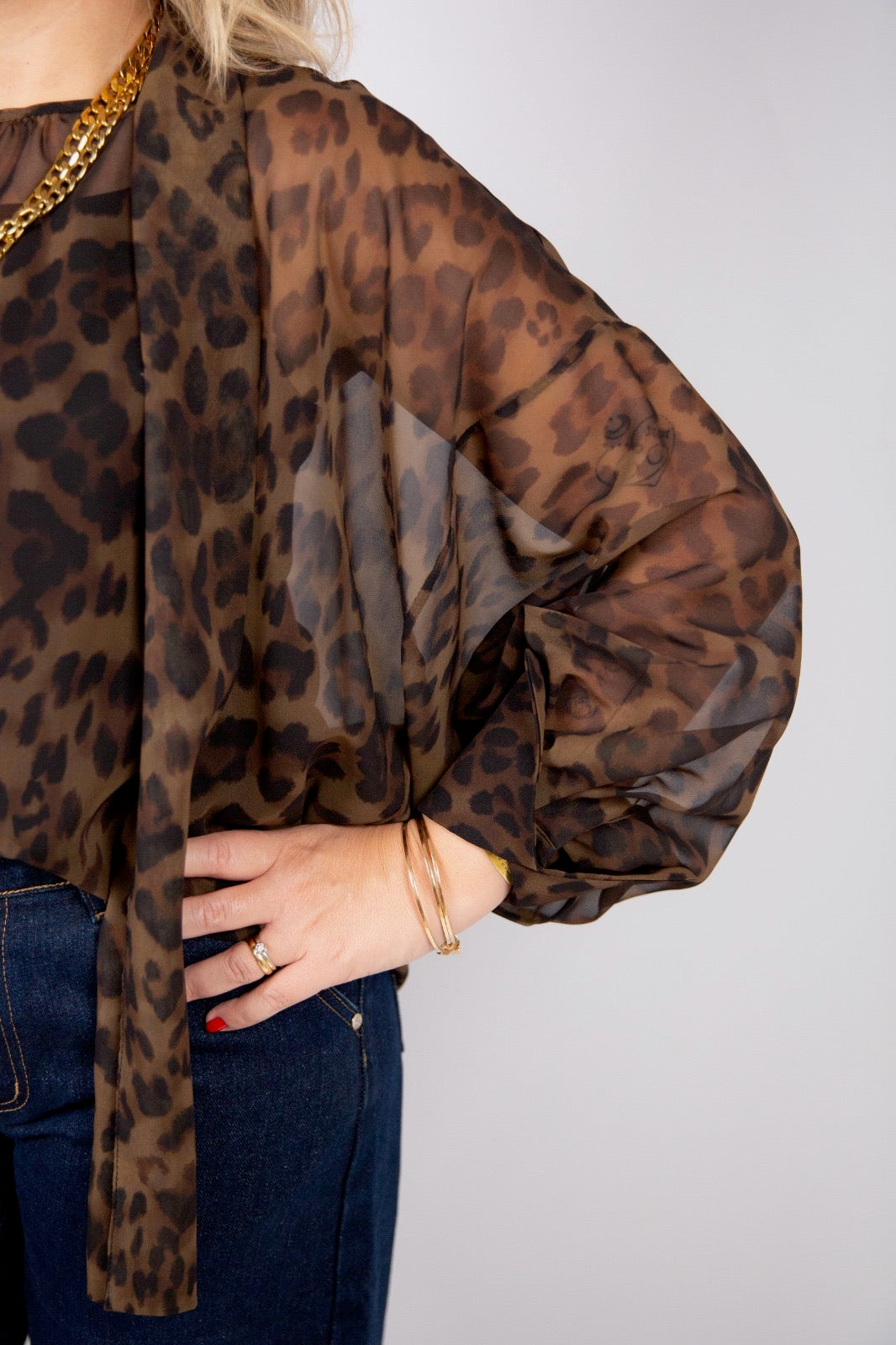 Kaos blusa con top e sciarpina rimovibile