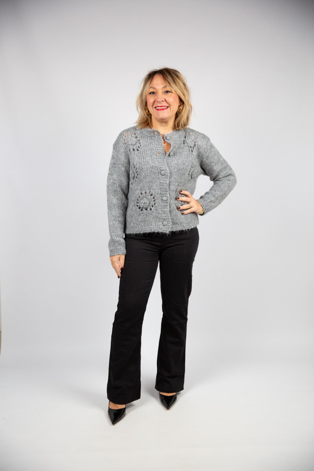 Wild pony cardigan con ricamo rose