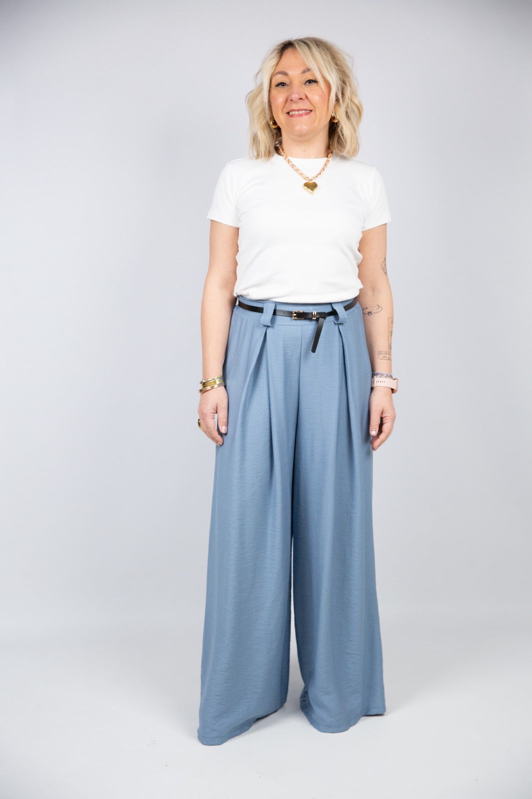 Atelier55 Pantalone fluido con elastico in vita