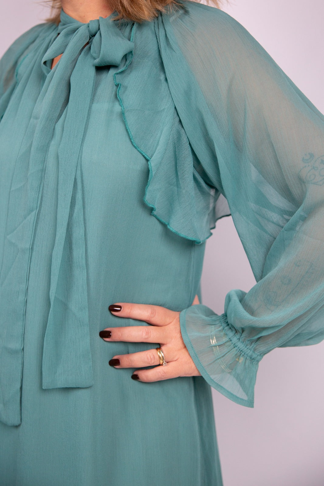Wild pony vestito light blue con rouches
