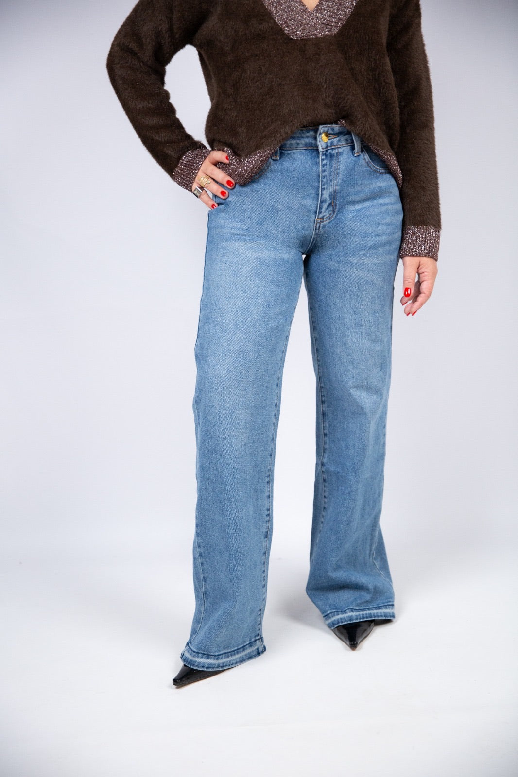 Kaos jeans dritto lavaggio medio