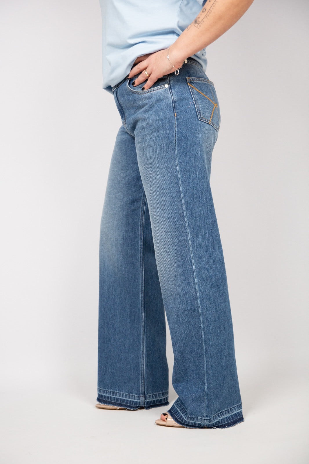 Kaos Jeans wide leg lavaggio medio