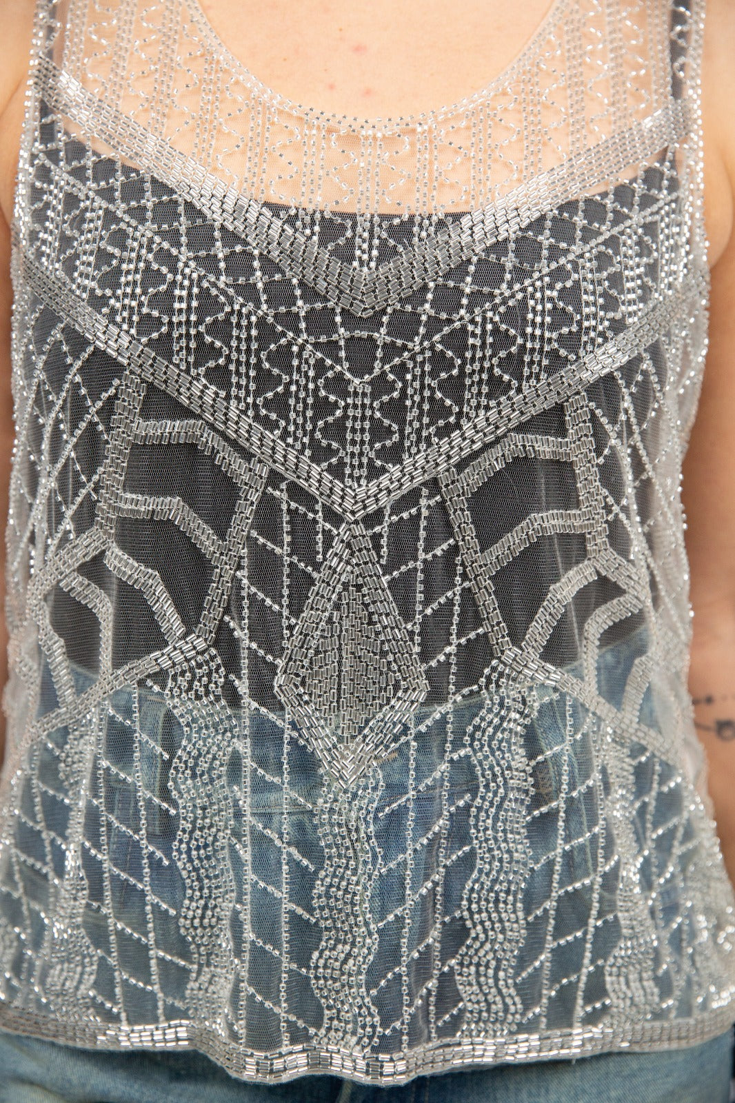 Tensione top tulle e perline