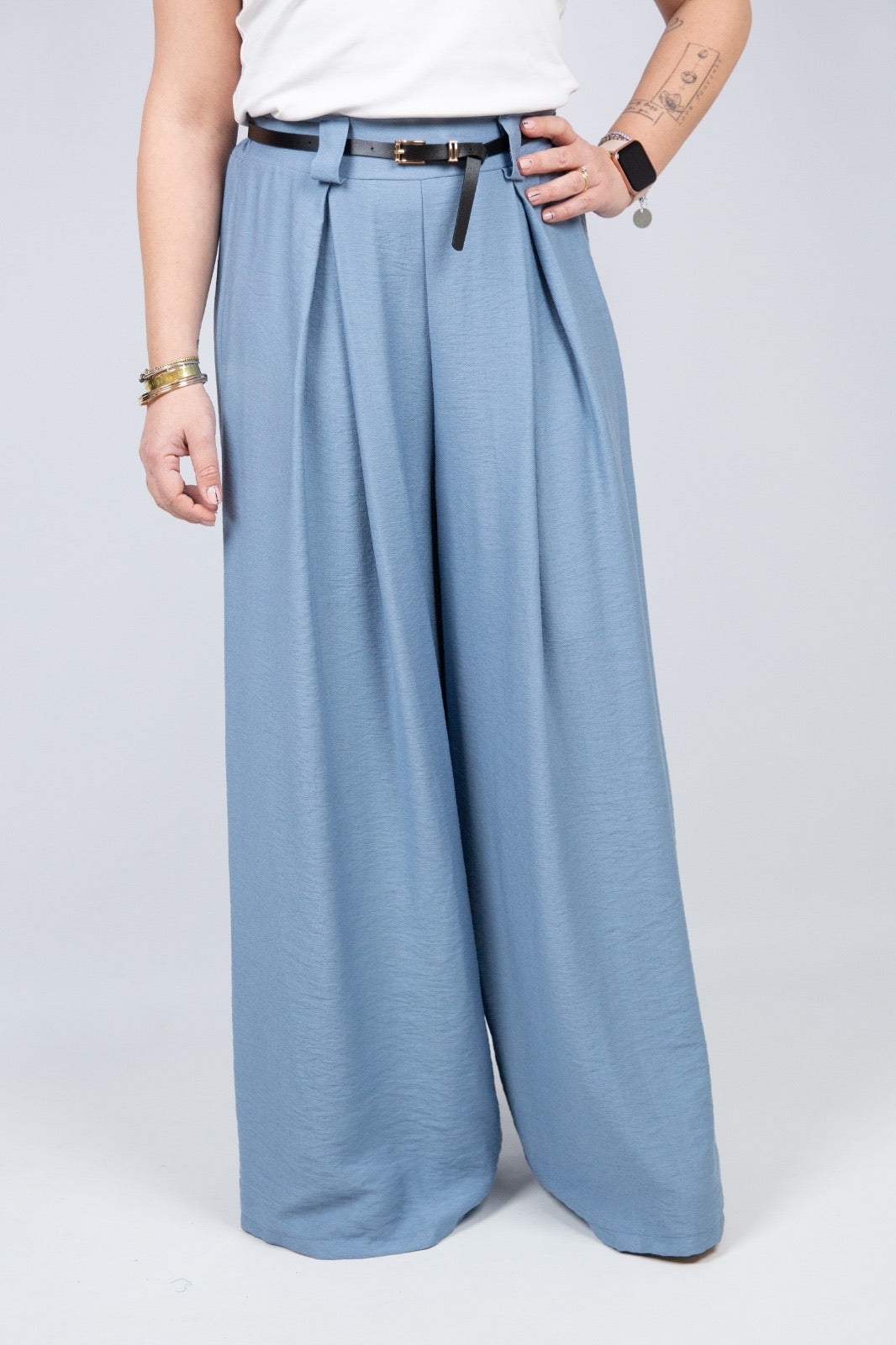 Atelier55 Pantalone fluido con elastico in vita