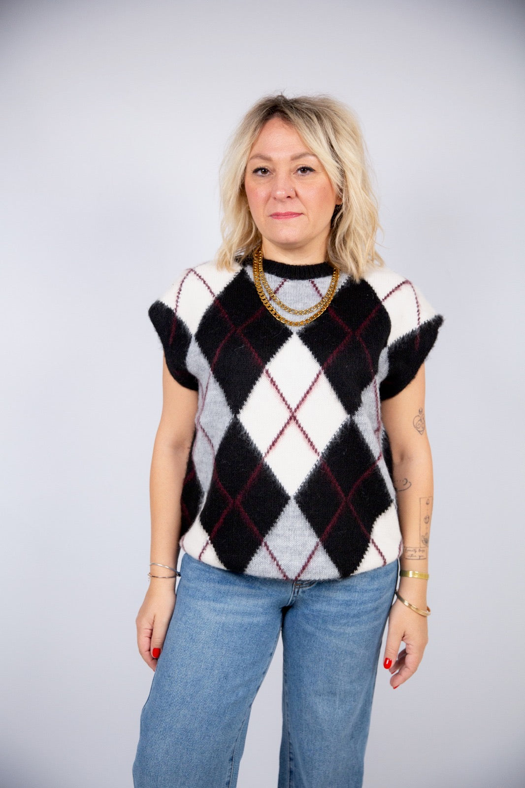 Kaos gilet a losanghe