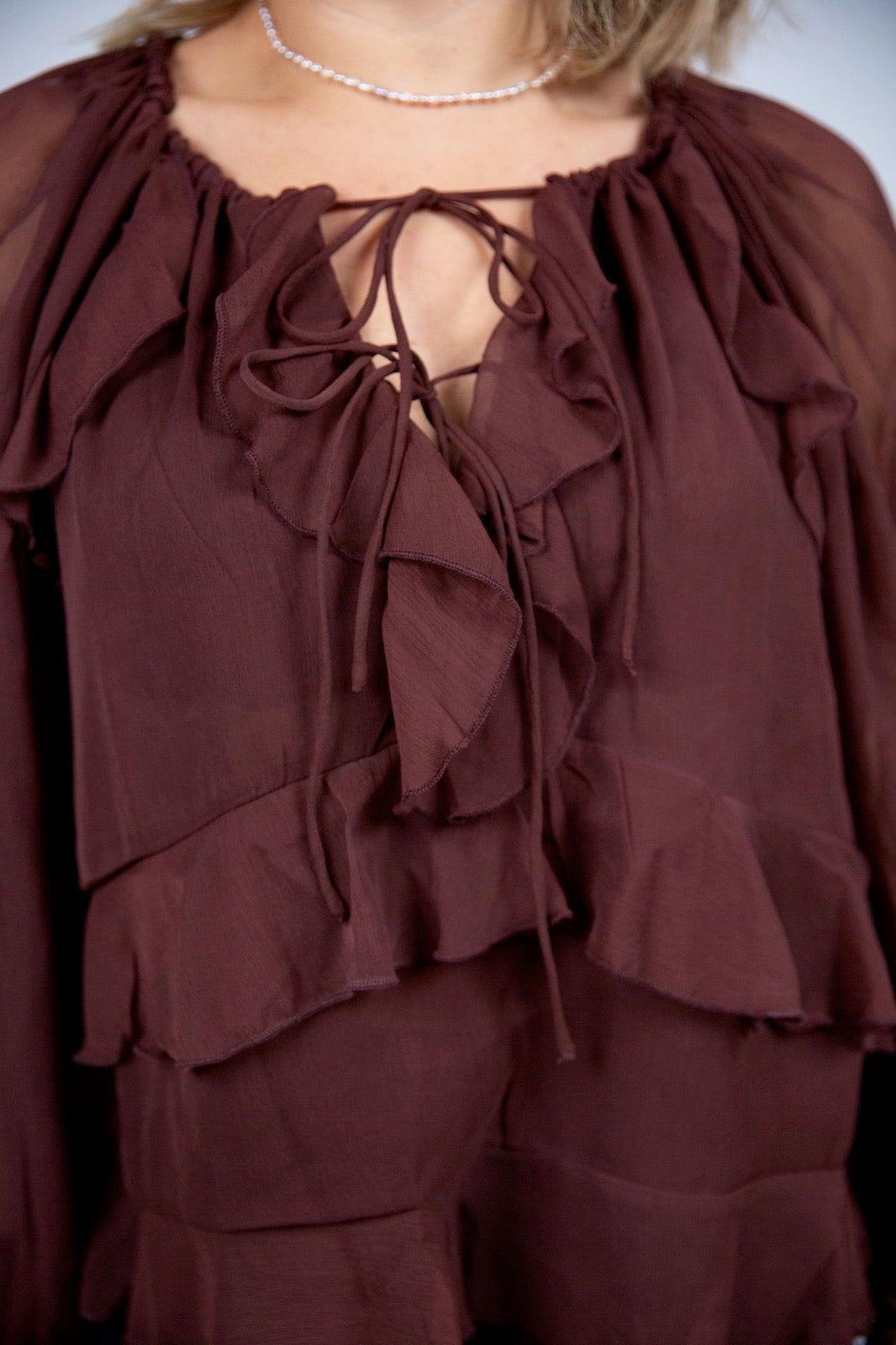 Wild pony blusa brown con volants