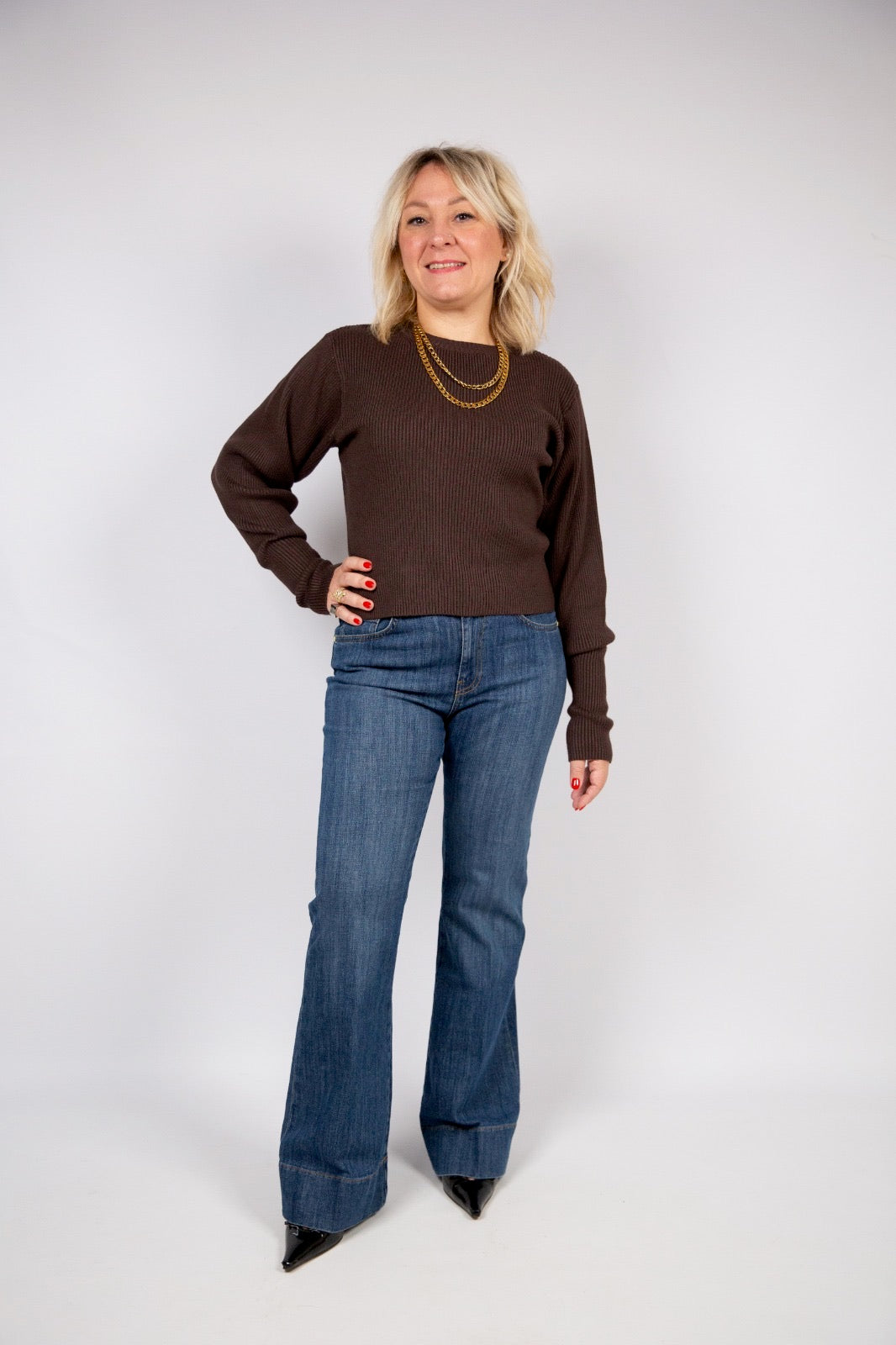 Kaos jeans zampa blu