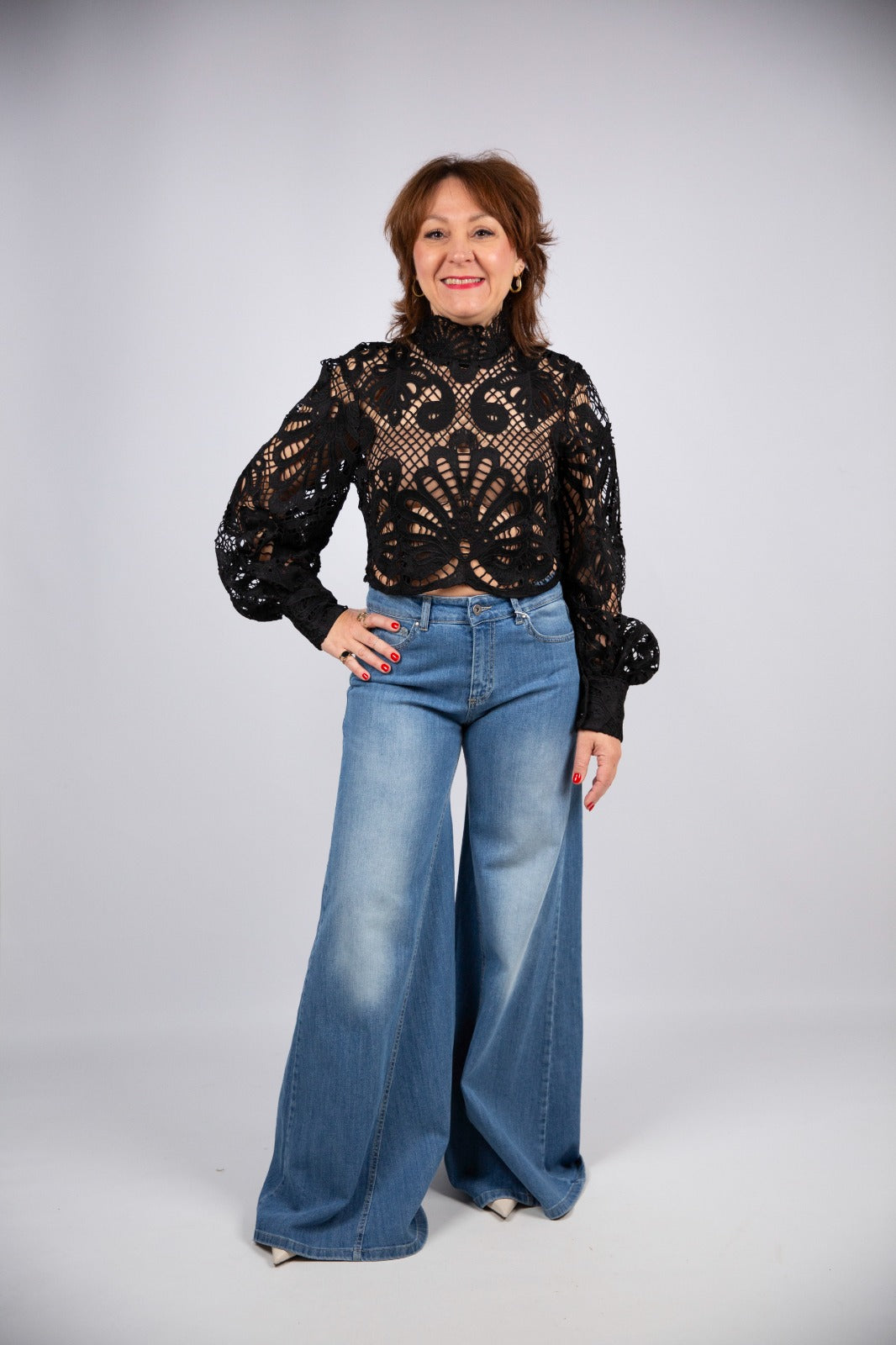 Atelier 55 Blusa in pizzo macramè