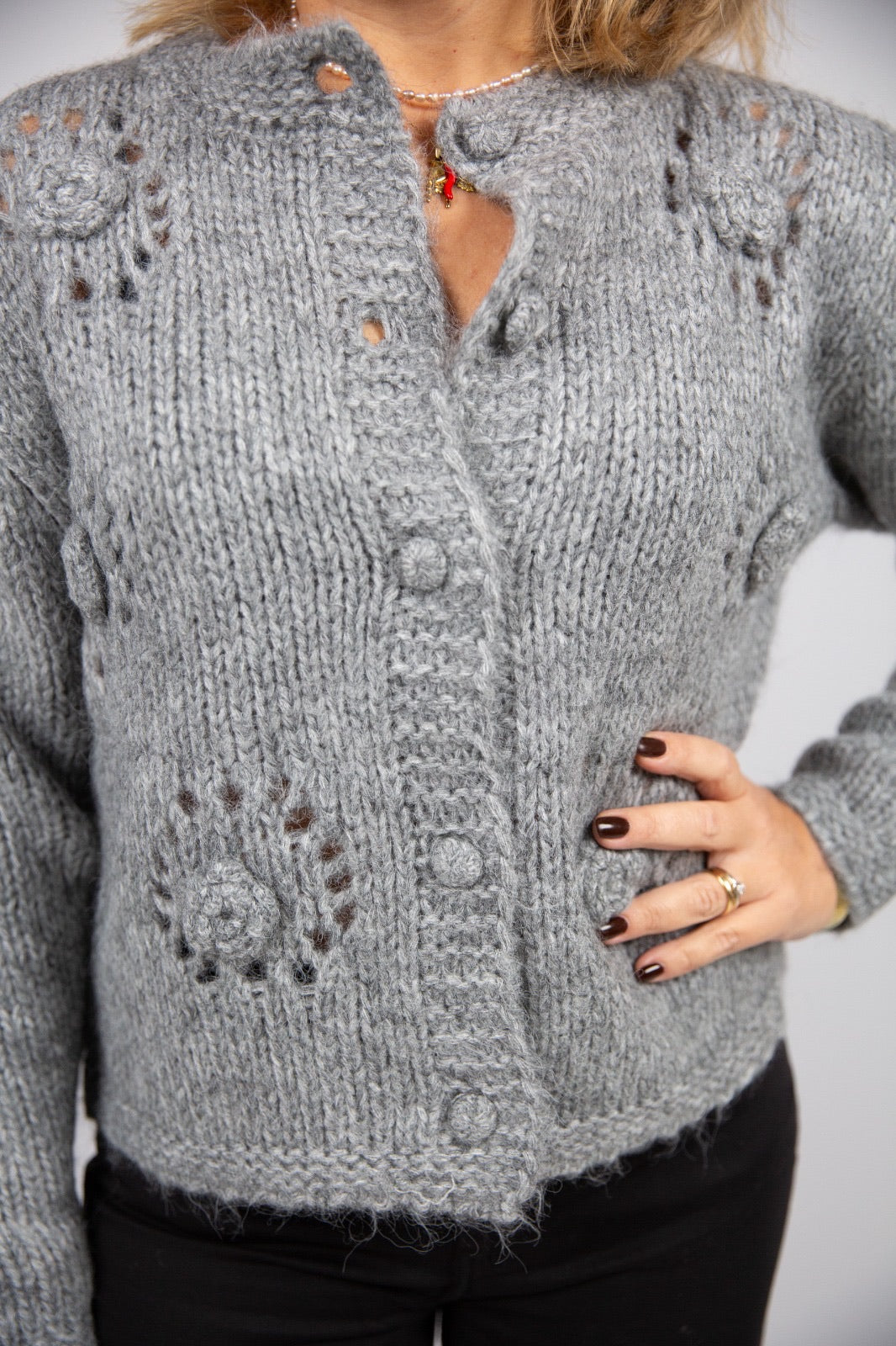 Wild pony cardigan con ricamo rose