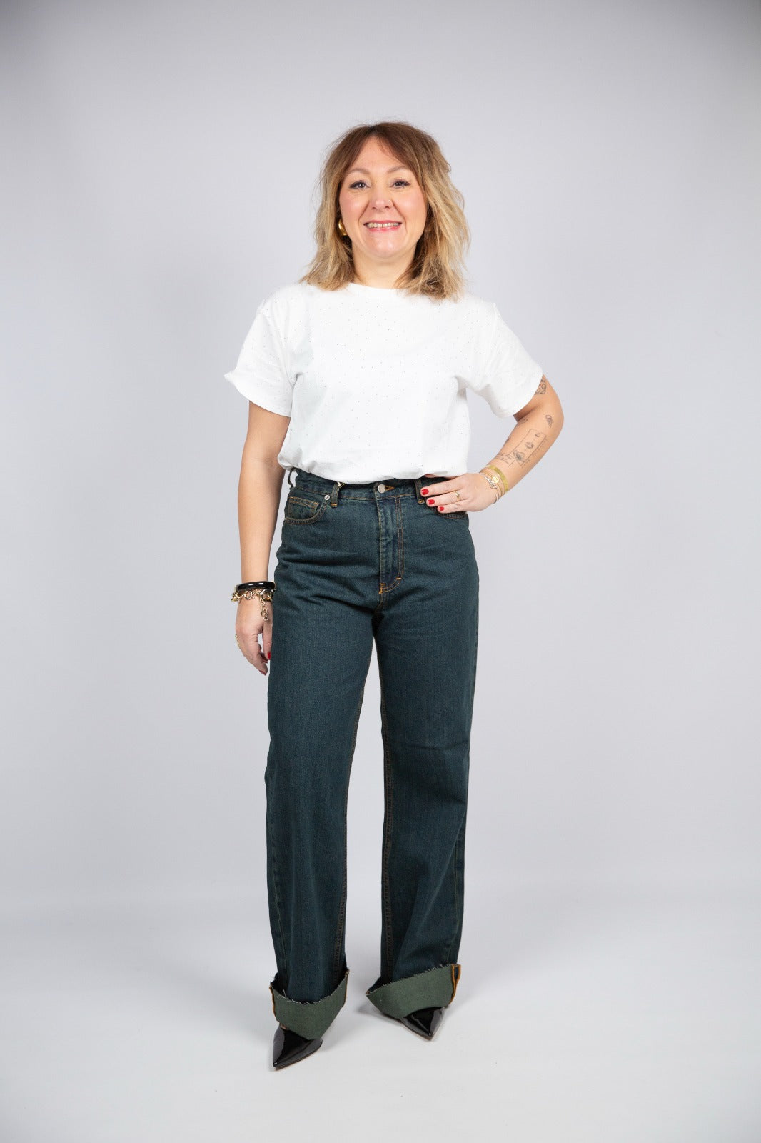 King Kong jeans ottanio wid leg taglio vivo