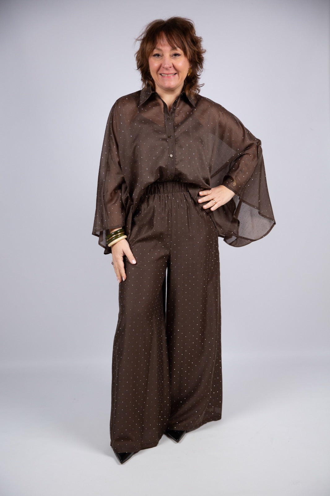 Kaos pantalone con elastico e punti luce