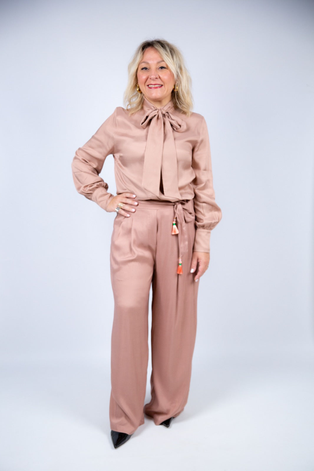 Wu side pantalone fusciacca rosa