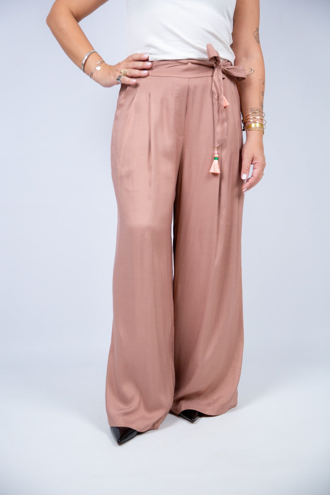 Wu side pantalone fusciacca rosa