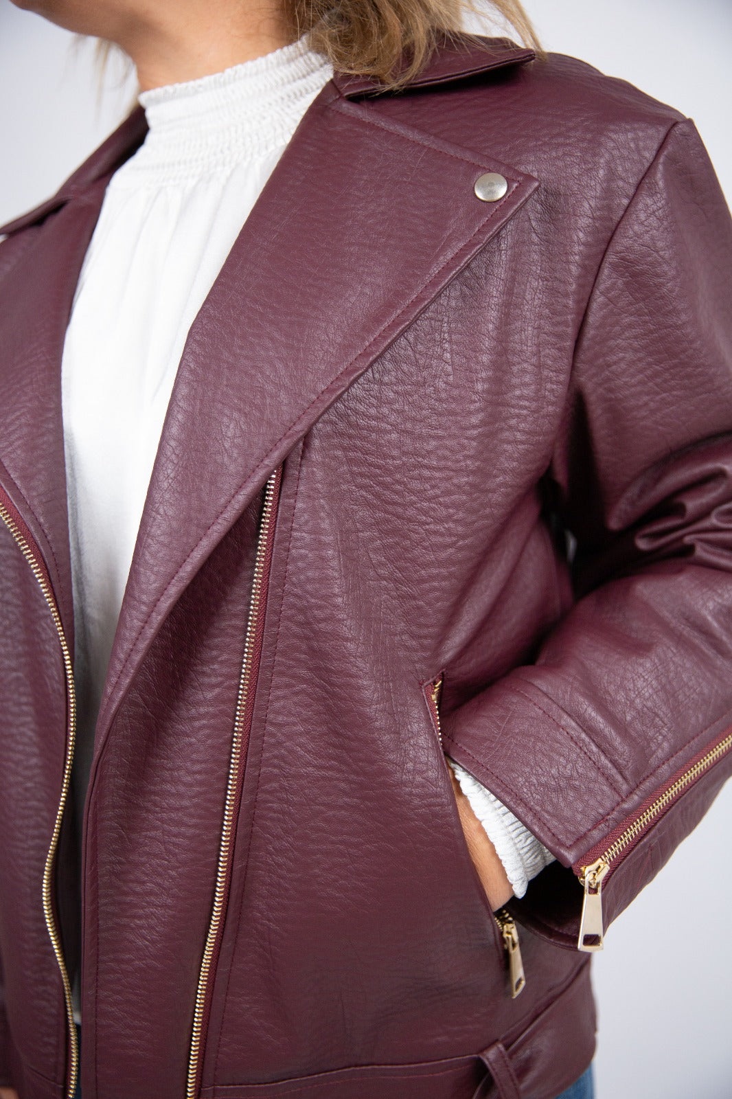 King Kong Chiodo burgundy similpelle