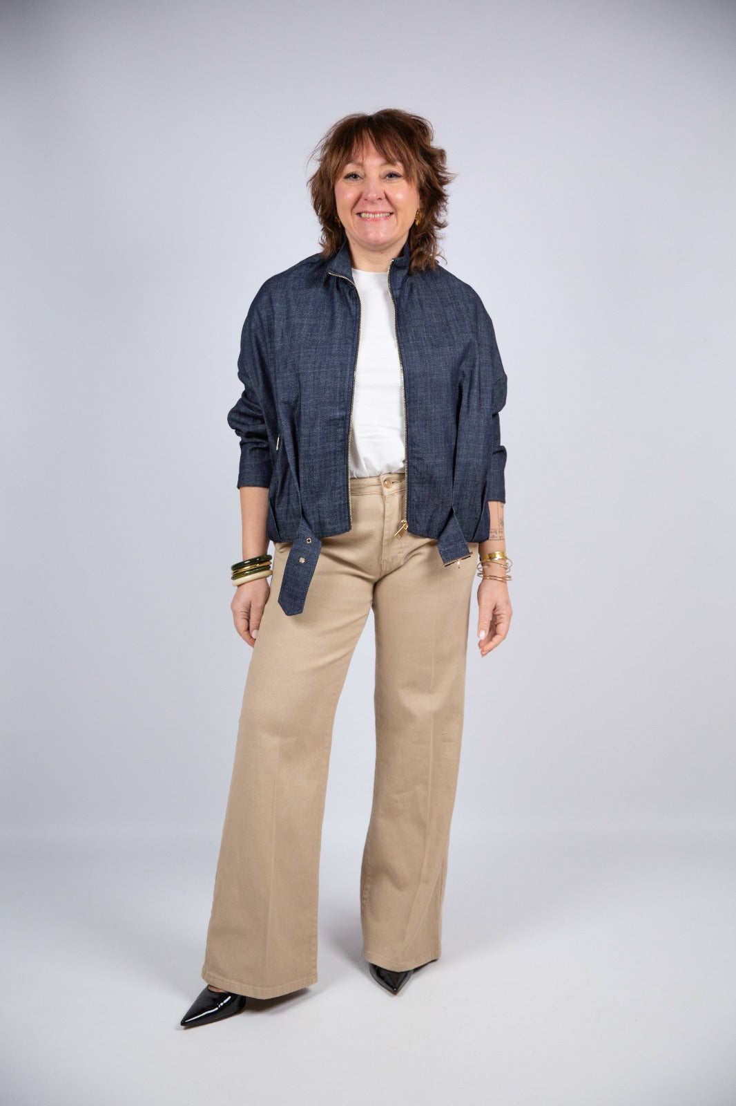 Kaos bomber in jeans scuro