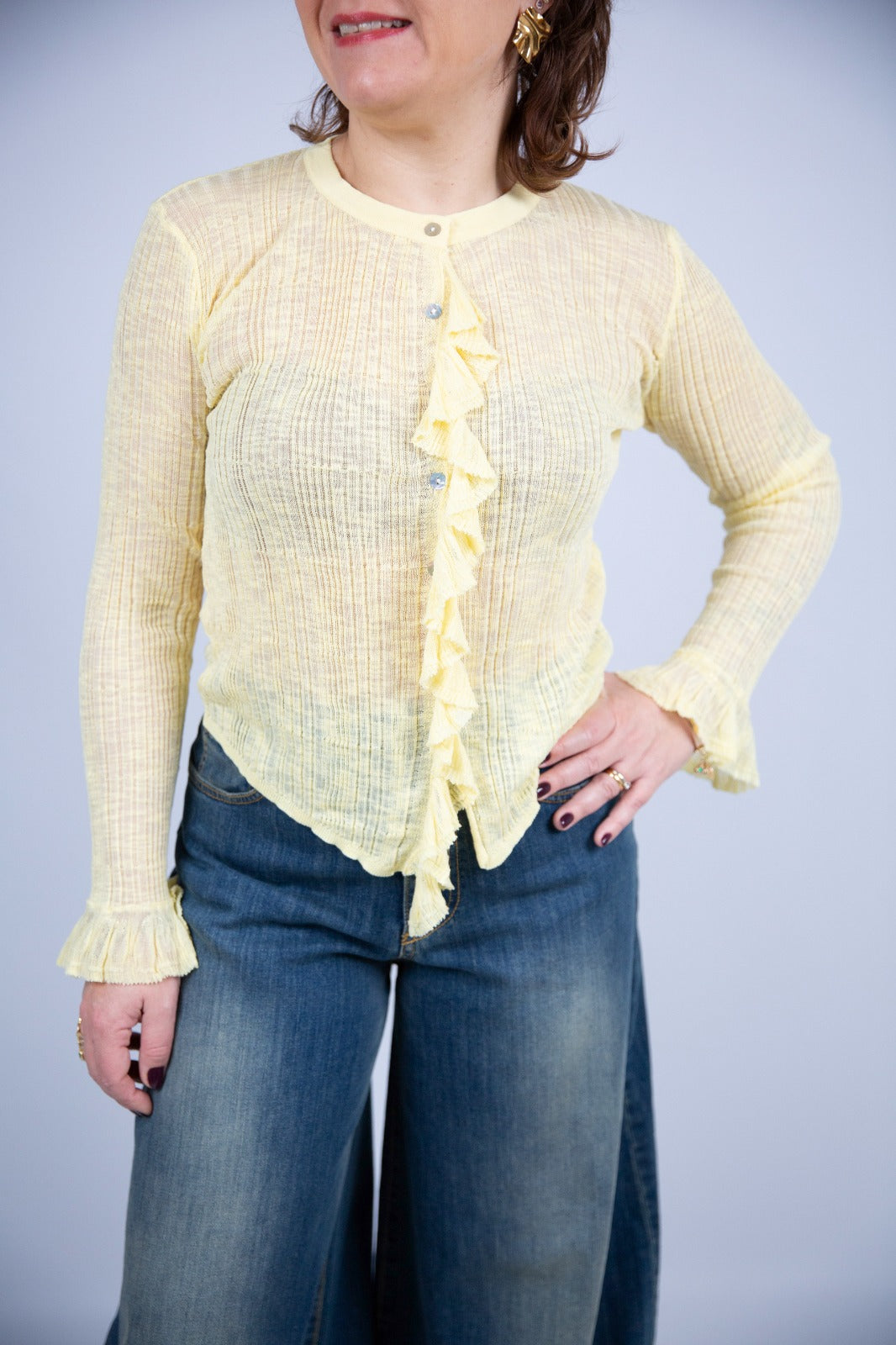 Wild pony cardigan costine con rouches