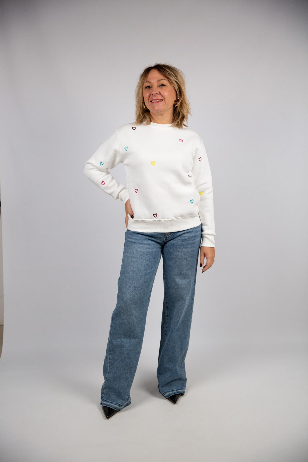 Superculture clothing felpa cuori multicolor