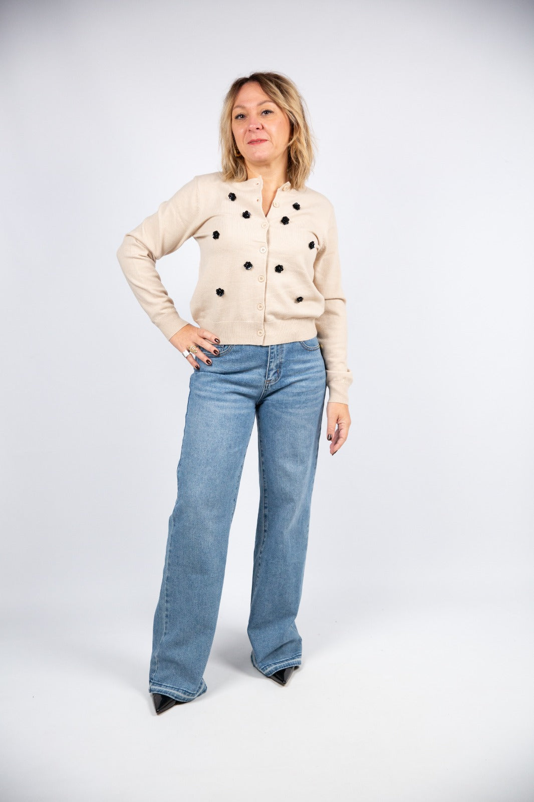 Wild pony cardigan con applicazioni di paillettes
