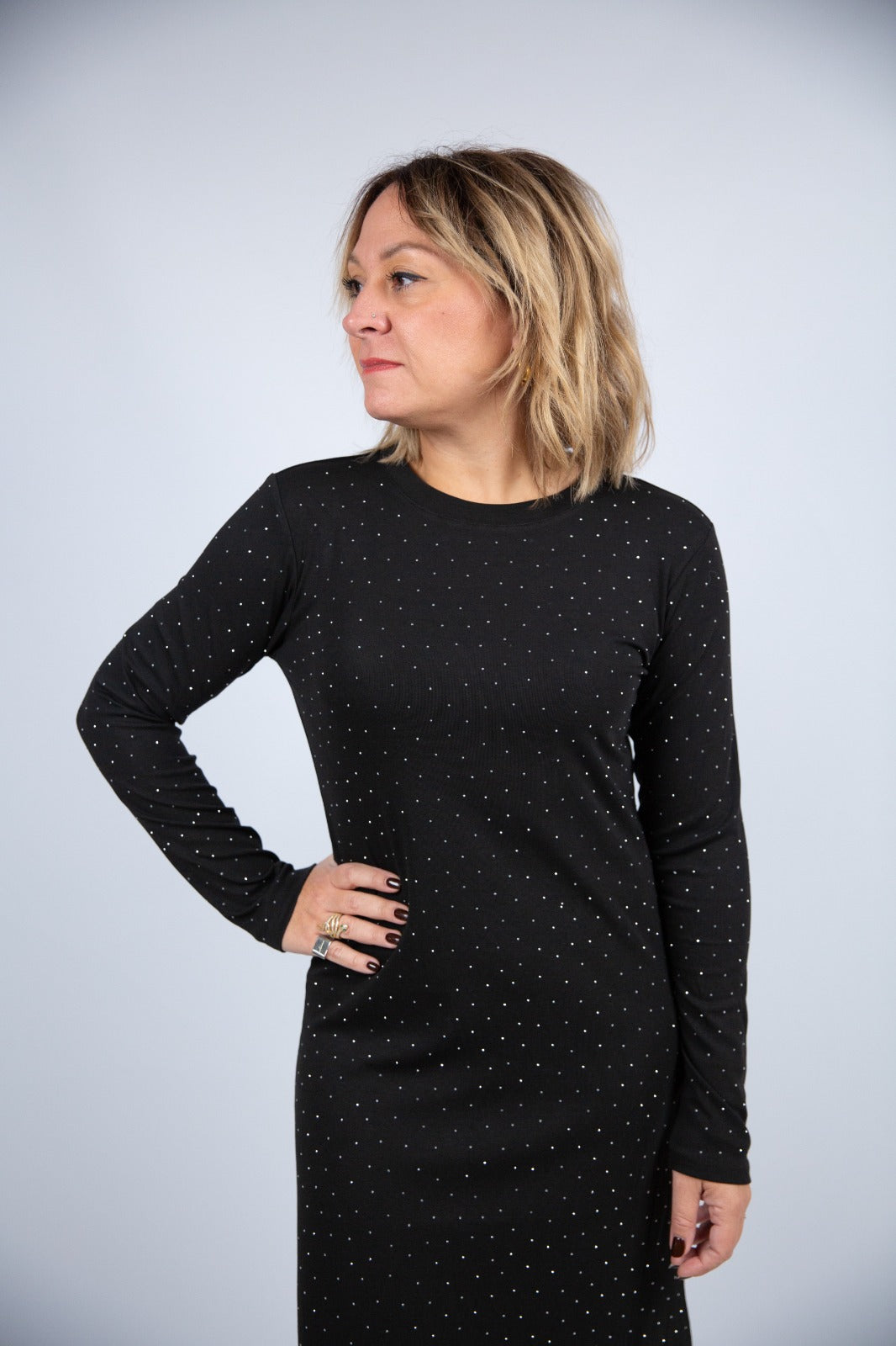 Wild pony vestito nero con punti luce