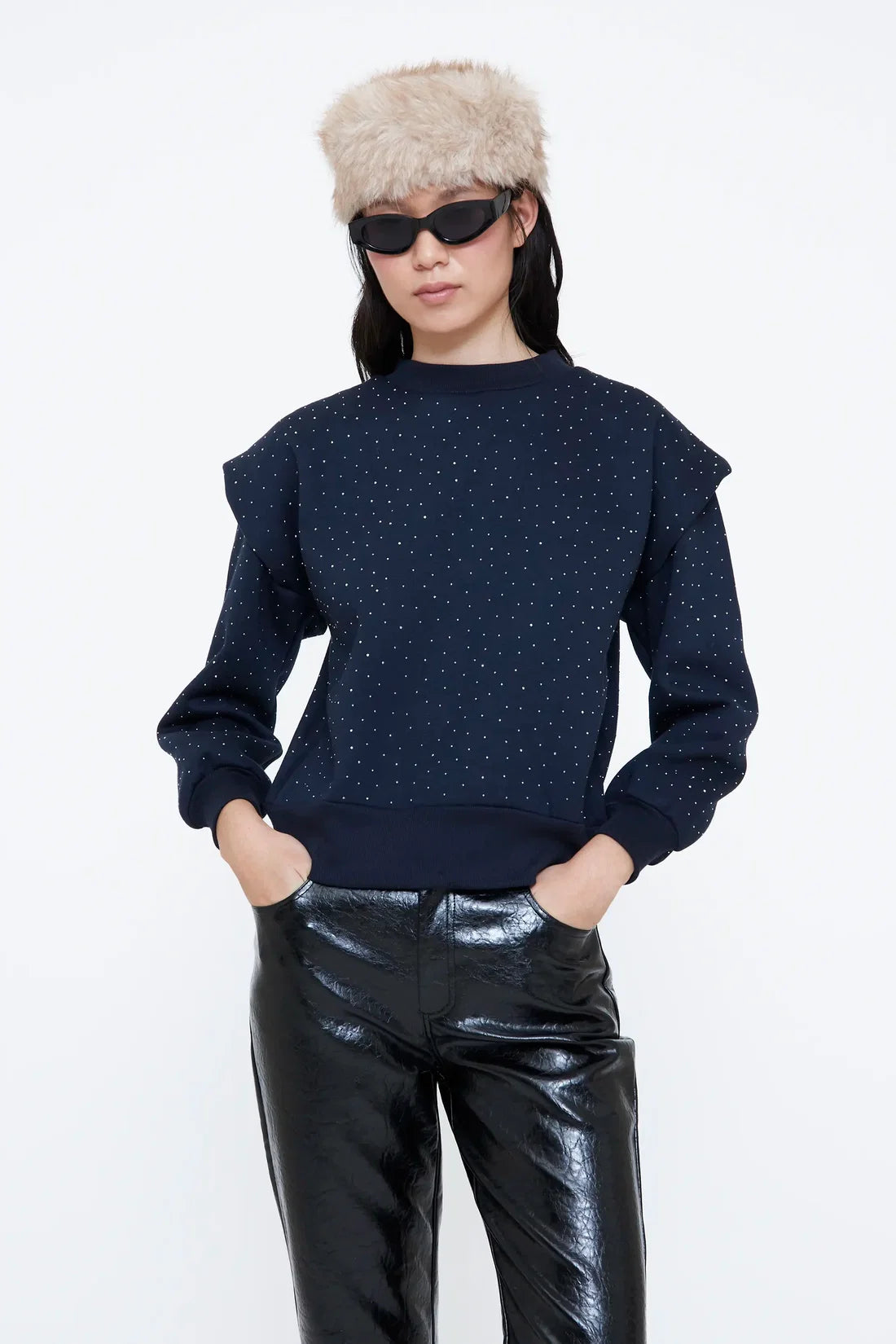 Wild pony felpa blu con strass