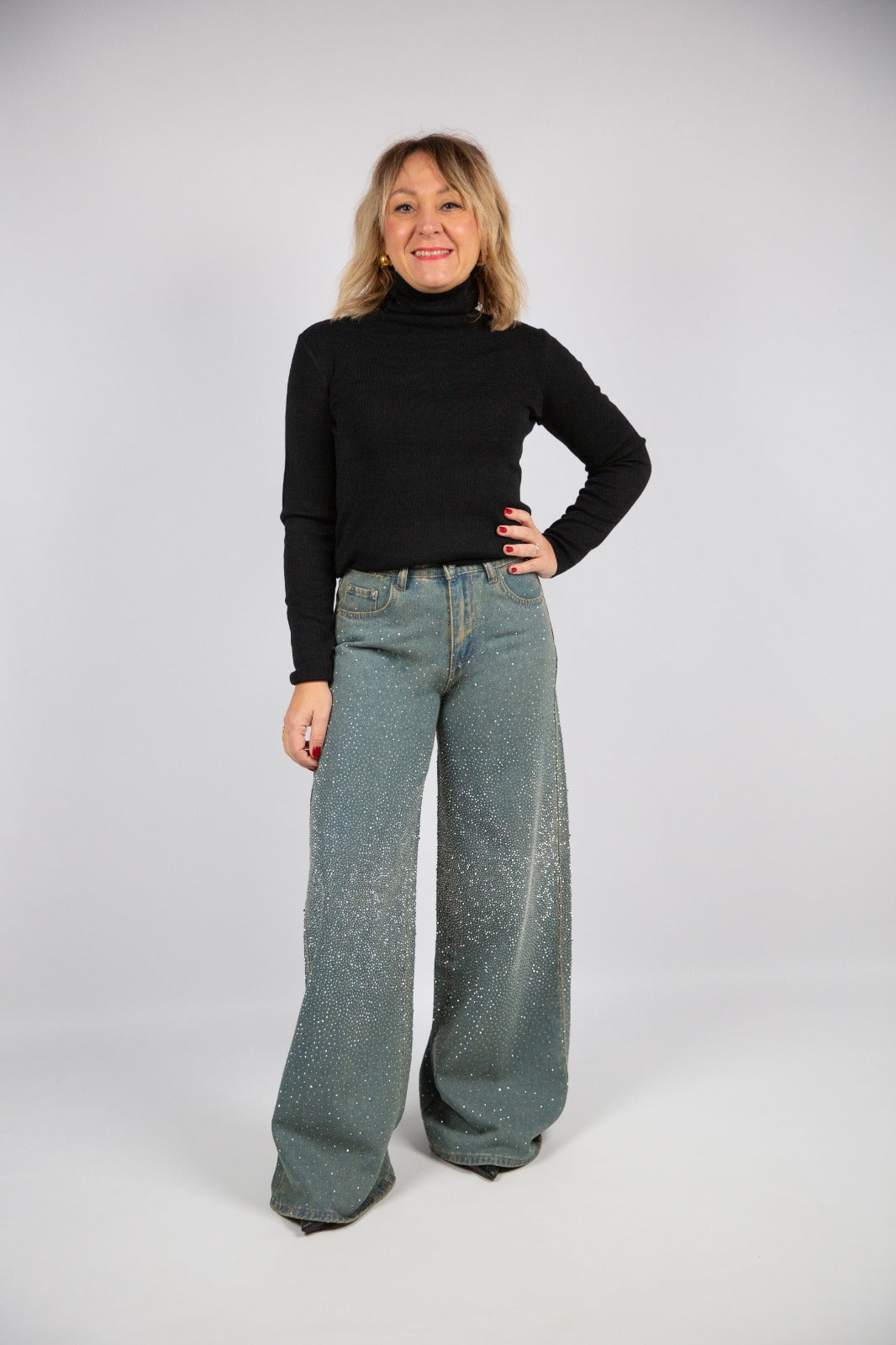 King Kong jeans wid leg con strass