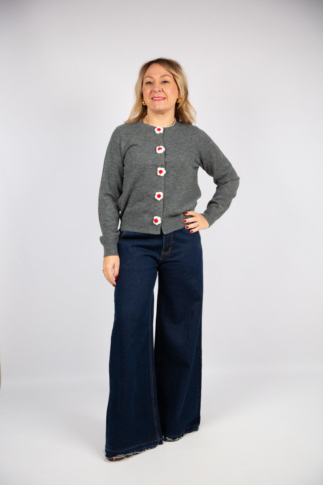 Compania fantastica cardigan bottoni a fiore