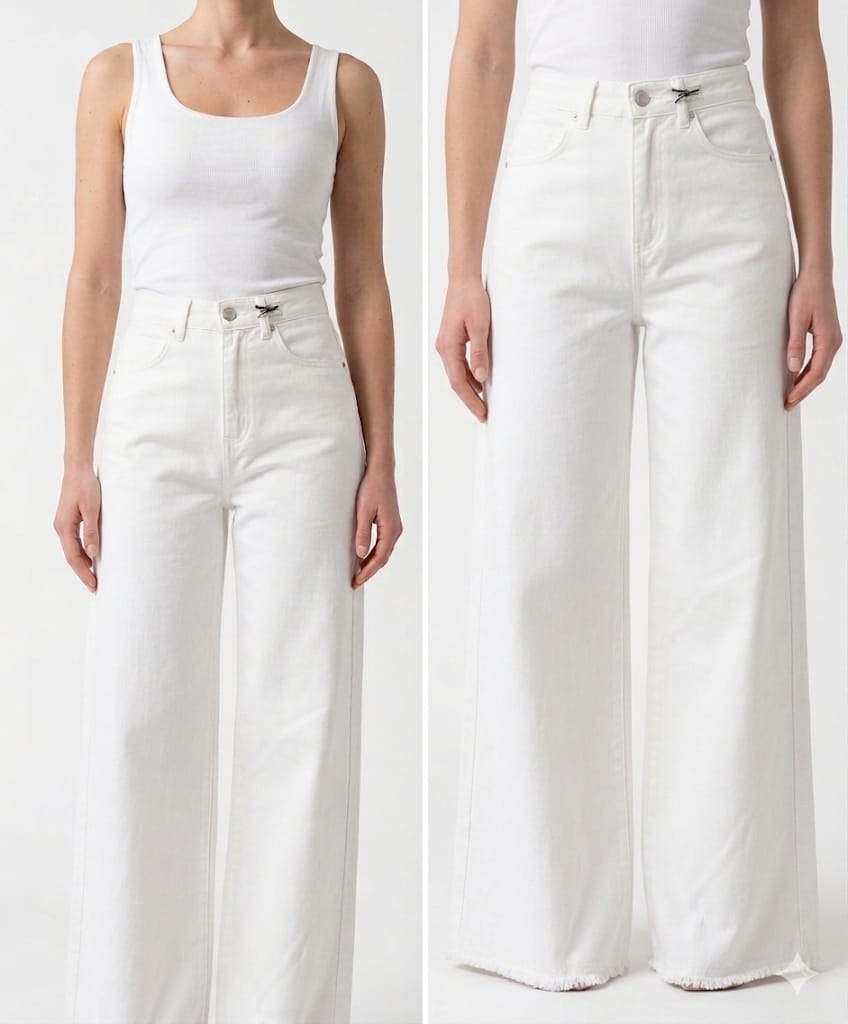 Tensione in jeans modello Giusy bianco