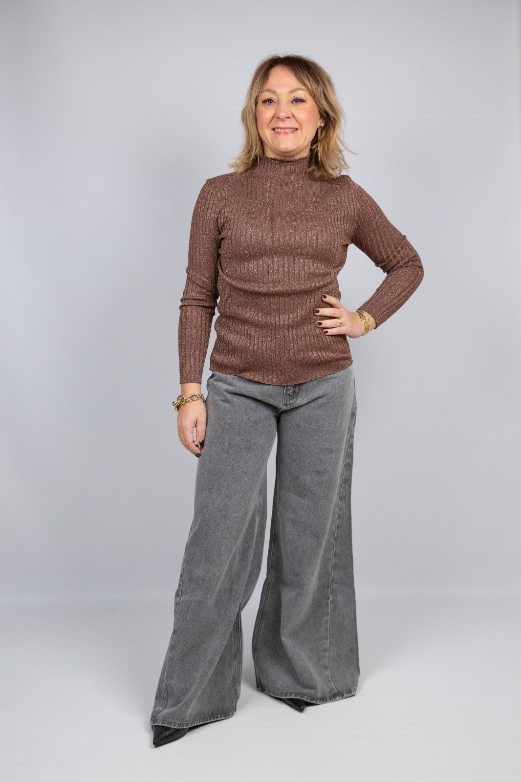 Wild pony lupetto lurex a coste