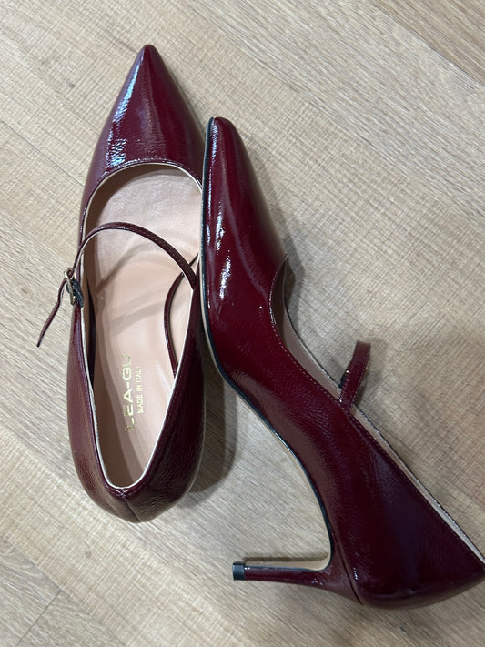 Lea gu décolleté in pelle verniciata bordeaux