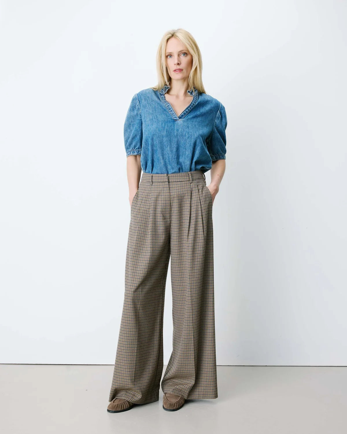 Grace & Mila pantalone palazzo check