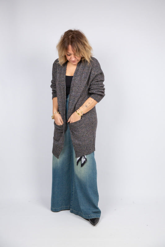 Bight cardigan maxi mélange