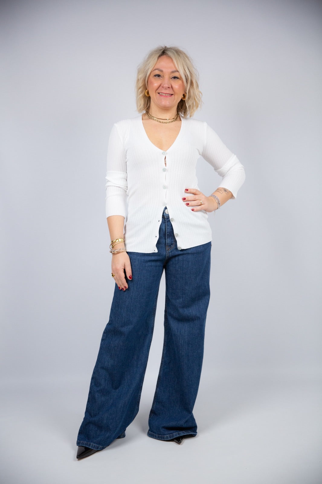 Spazio sand Cardigan Lizzy a coste