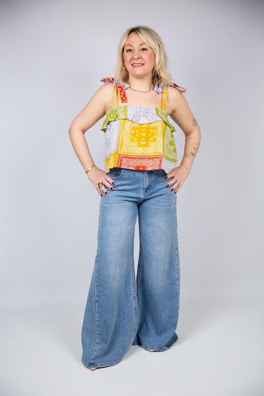 Compania fantastica Top stampa bandana multicolor