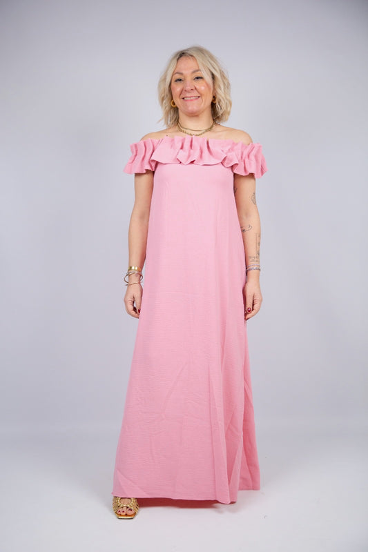 Compania fantastica Vestito lungo scollo Bardot
