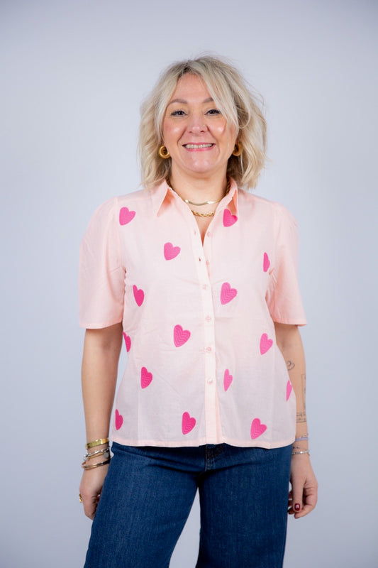 Compania fantastica Camicia Rosa con cuore