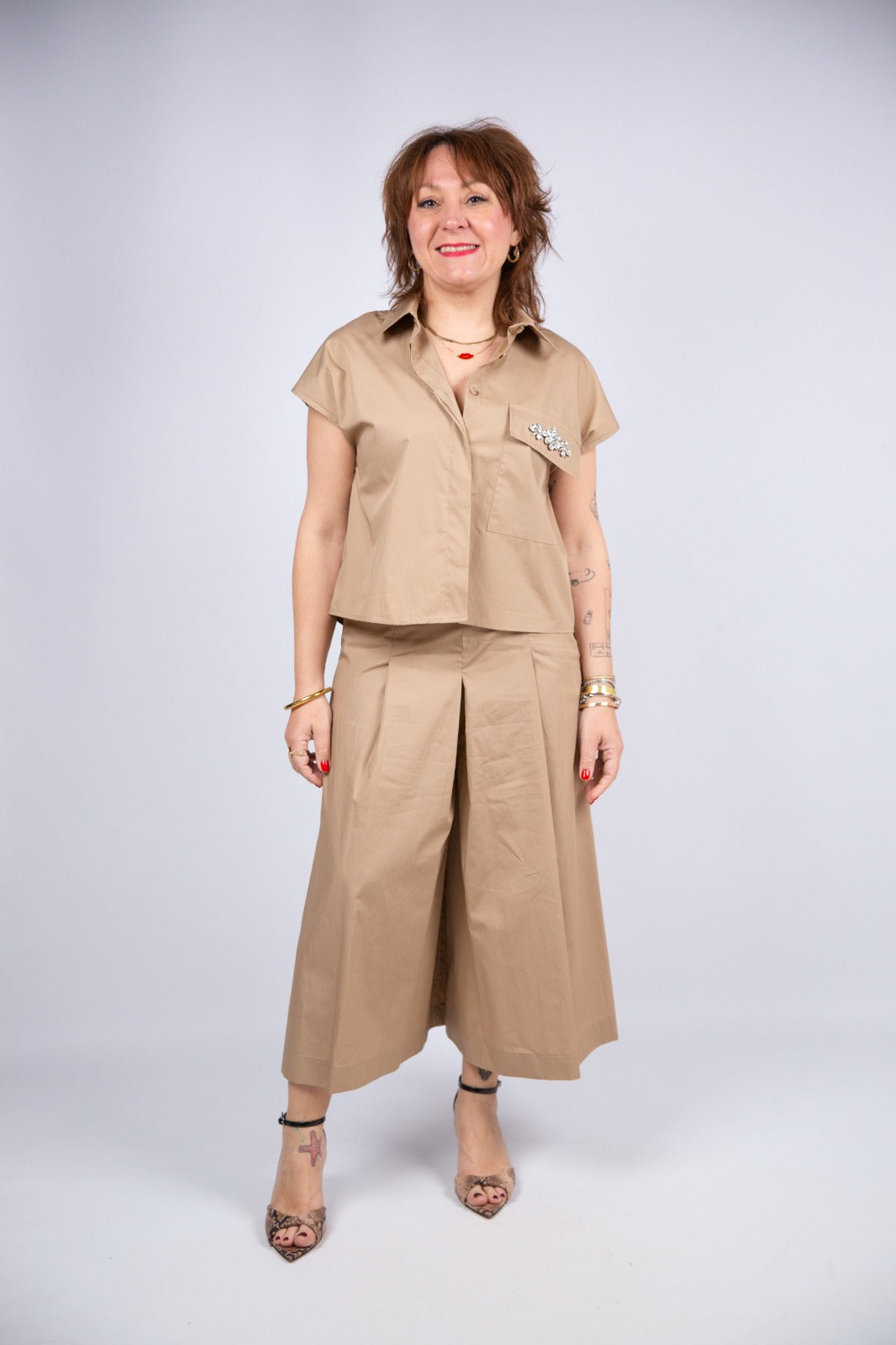 Tendine in Panta coulotte  con pinces