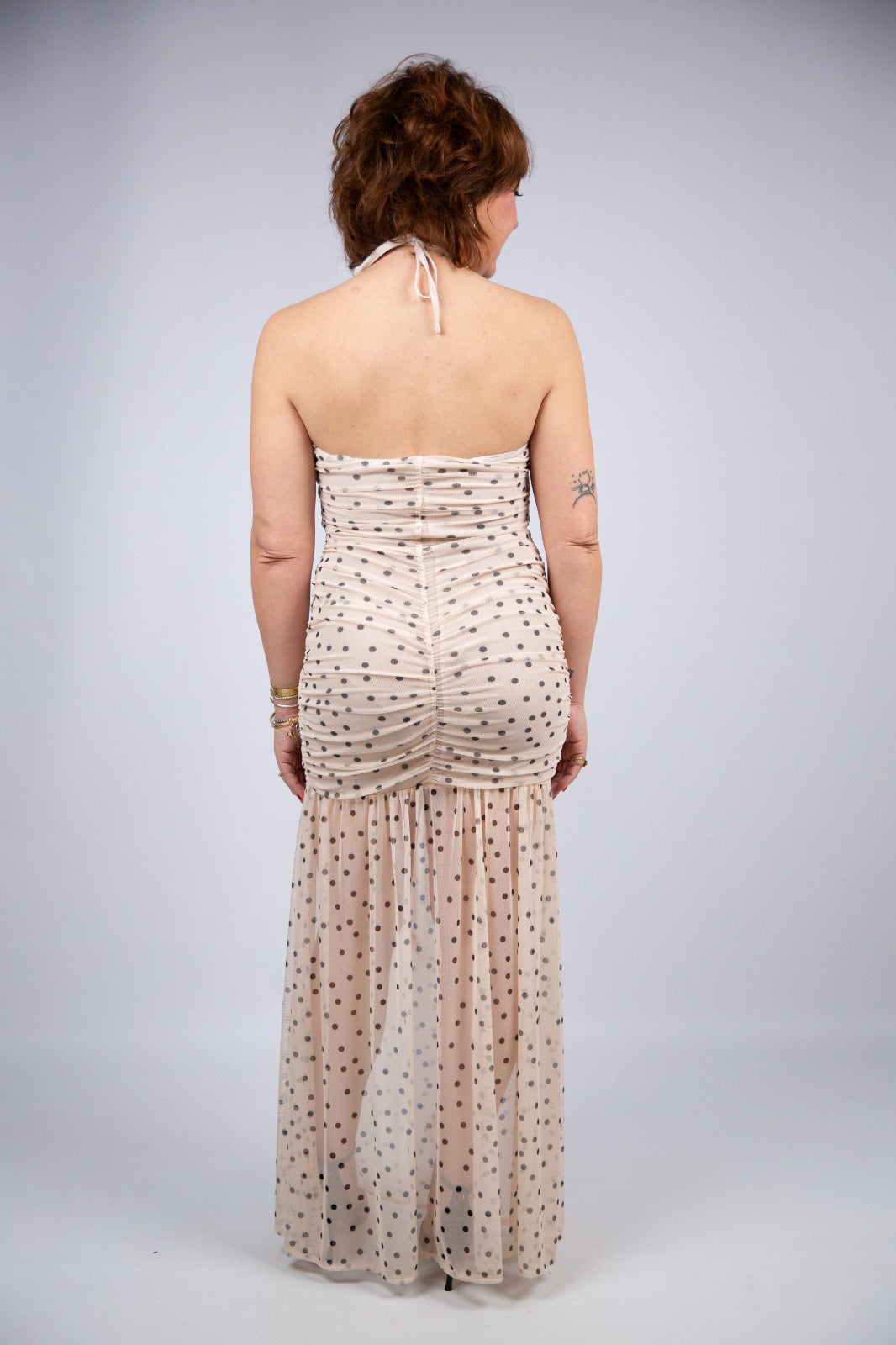 Tensione in vestito in tulle a pois