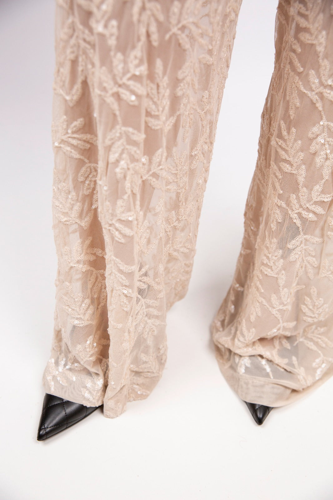 Motel pantalone ricamo in paillettes