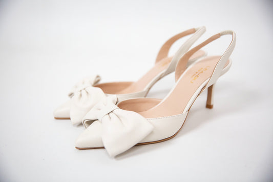 Lea gu slingback panna con fiocco