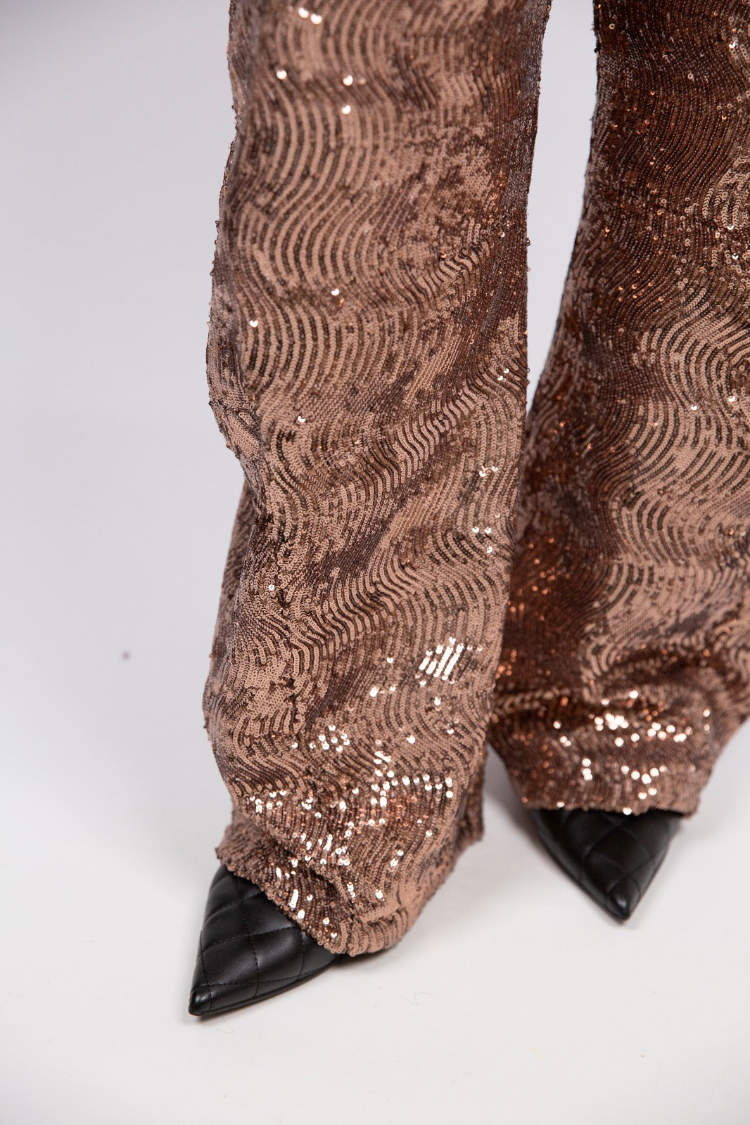 Motel pantalone in paillettes modello barrel