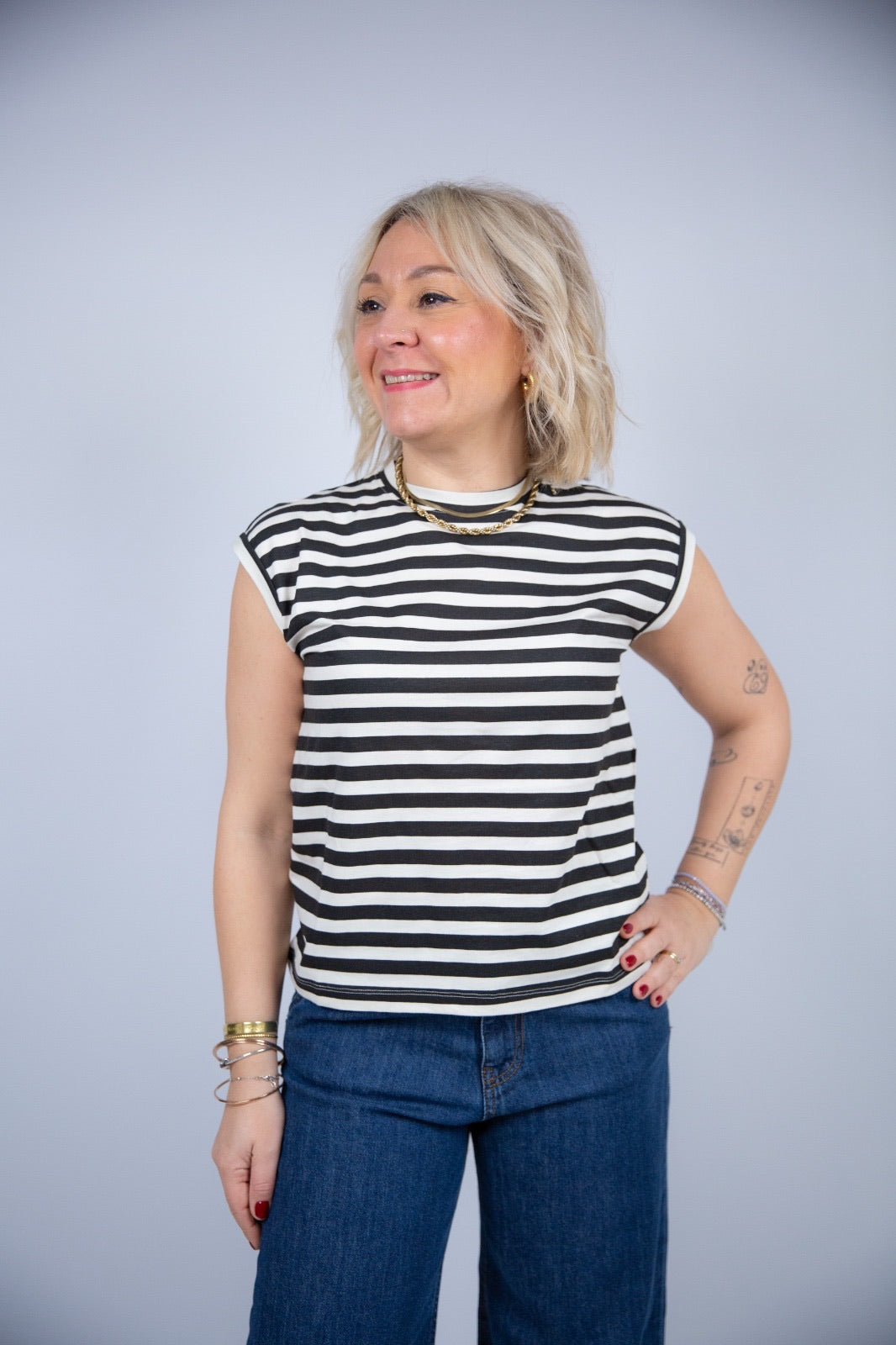 Compania fantastica t-shirt a righe nere