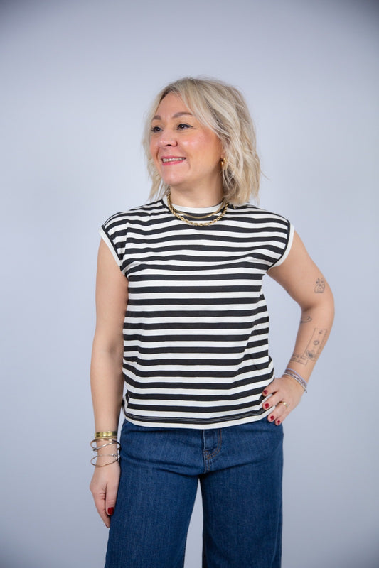 Compania fantastica t-shirt a righe nere