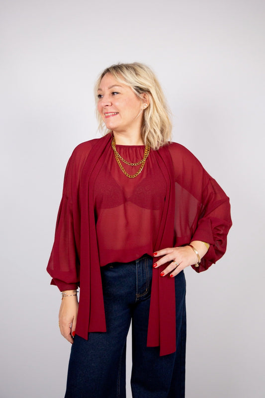 Kaos Blusa con sciarpina rimovibile